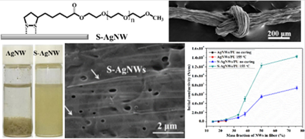 High-Performance Stretchable Conductive Composite Fibers from Surface-Modified Silver Nanowires and Thermoplastic Polyurethane by Wet Spinning, ACS Applied Materials and Interfaces, 2018, 10, 2, 2093–2104
