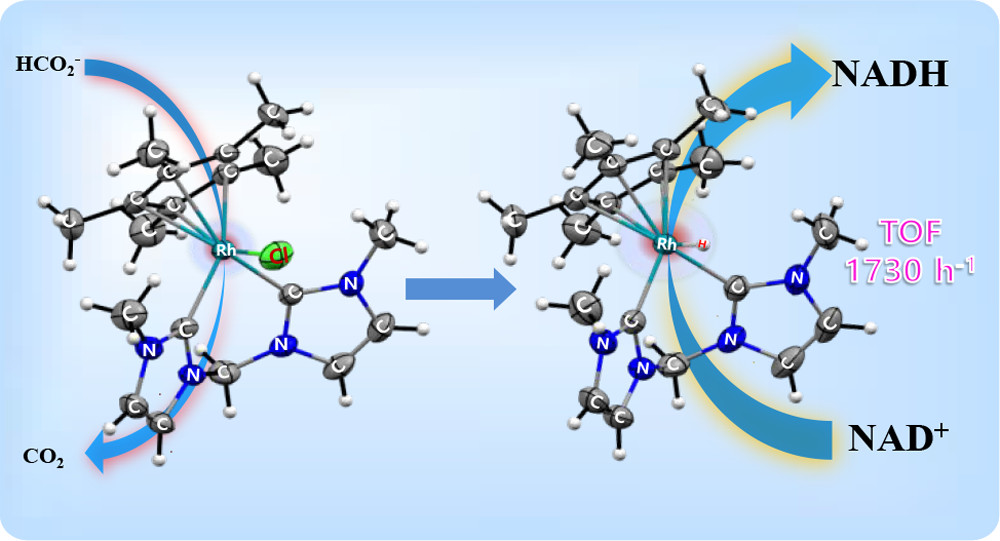Efficient Nicotinamide Adenine Dinucleotide Regeneration with a Rhodium-Carbene Catalyst and Isolation of a Hydride Intermediate, Inorganic Chemistry, 2022, 61, 15, 5683–5690